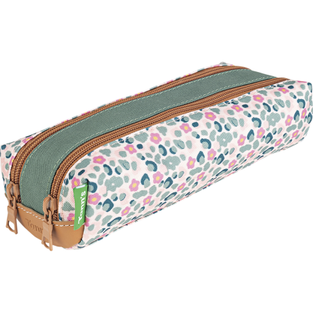 Trousse double Iris verte Tann’s - 21,5 cm