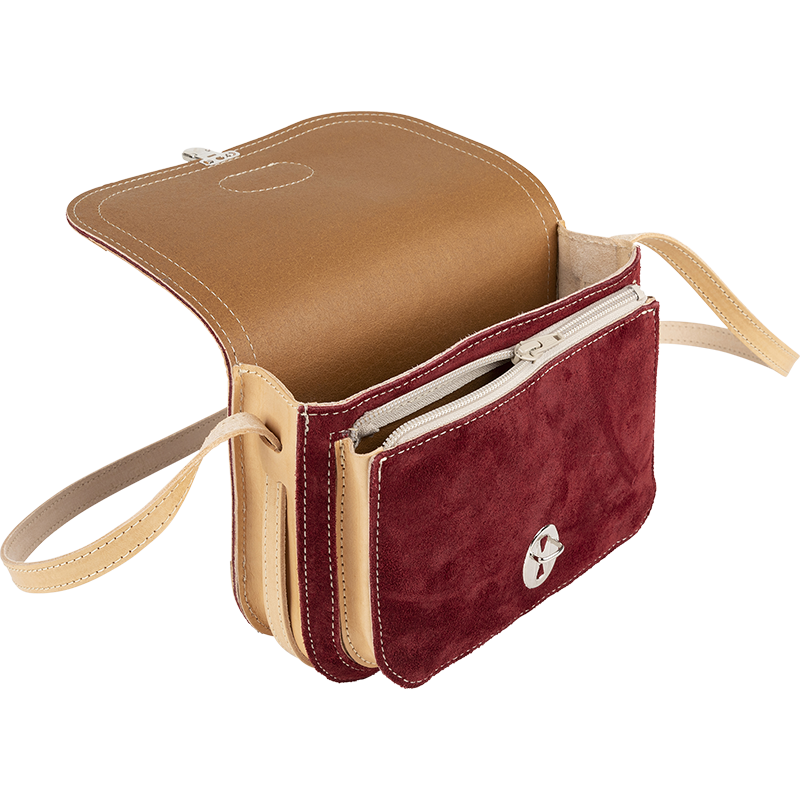 Sac bandoulière Aimé rouge Tann’s - 22,5 cm