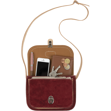 Sac bandoulière Aimé rouge Tann’s - 22,5 cm
