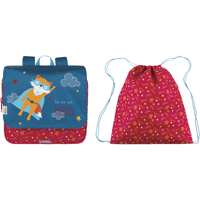 Cartable souple Super-héros L'école des Tann's - 29 cm