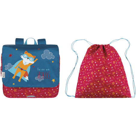Cartable souple Super-héros L'école des Tann's - 29 cm