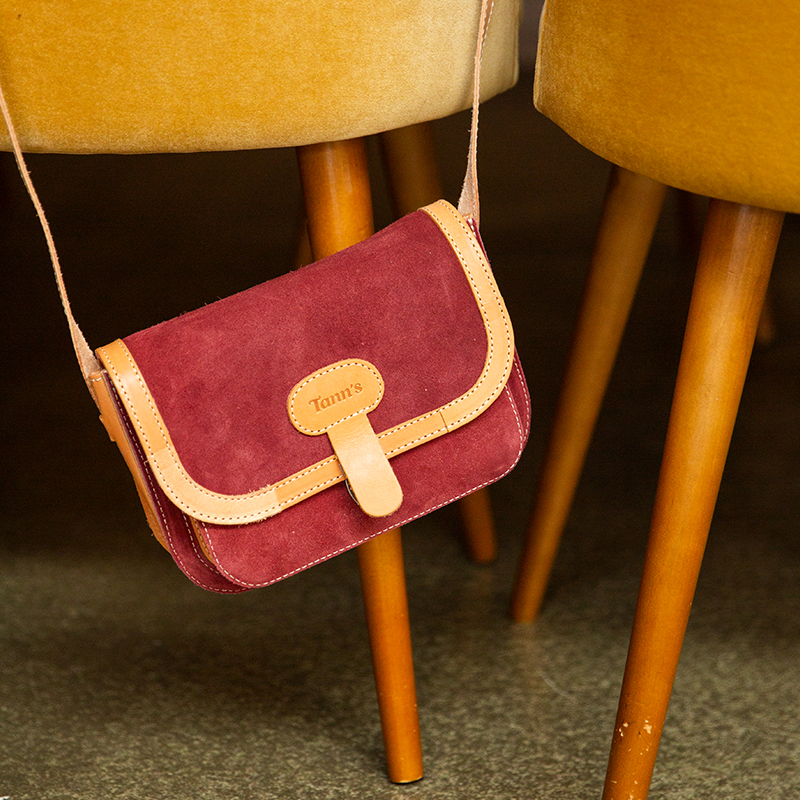 Sac bandoulière Aimé rouge Tann’s - 22,5 cm