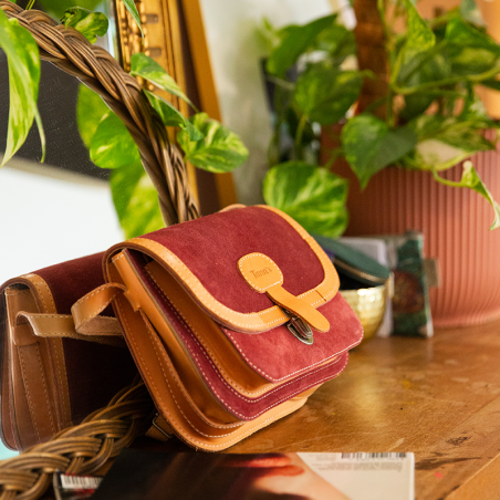 Sac bandoulière Aimé rouge Tann’s - 22,5 cm