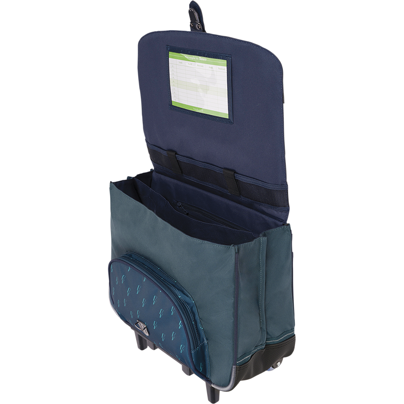 Cartable trolley Ethan vert