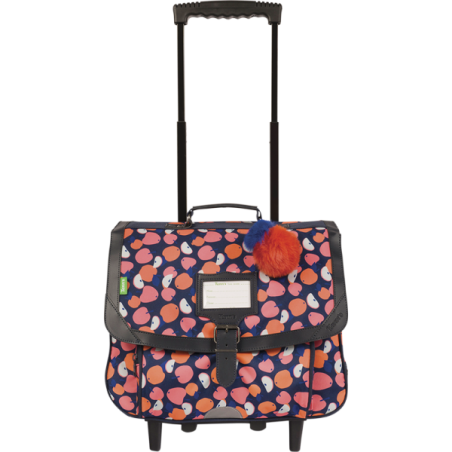 Cartable Scolaire Fille Sofia Rose Tann's - 35 Cm, Imprimé Fruits Et Pompon, Idéal CP, Matière Recyclée !