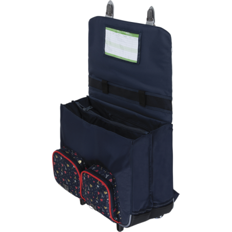 Cartable trolley Émilie bleu
