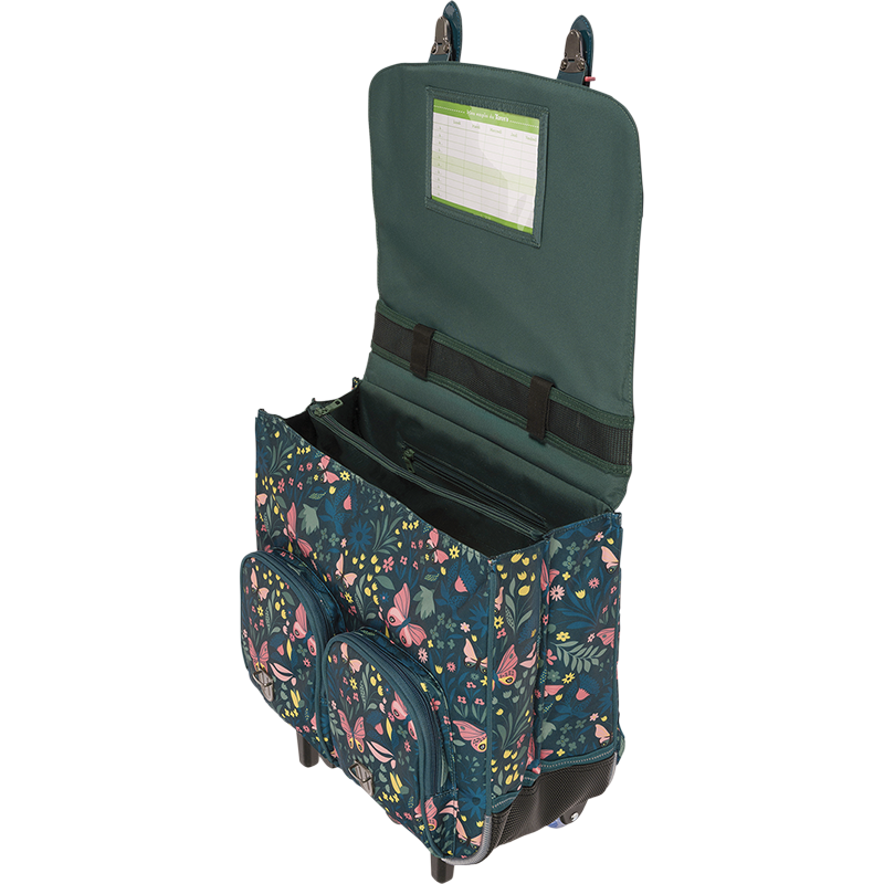 Cartable trolley Romane vert