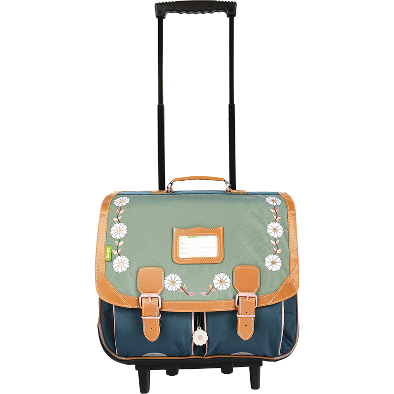 Cartable trolley Agathe vert