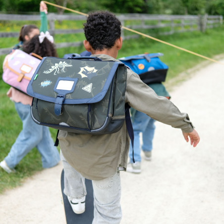 Cartable poche gourde Timothée kaki Tann’s - 38 cm