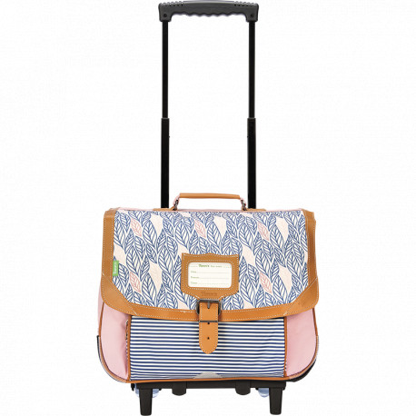 Cartable trolley Flore rose