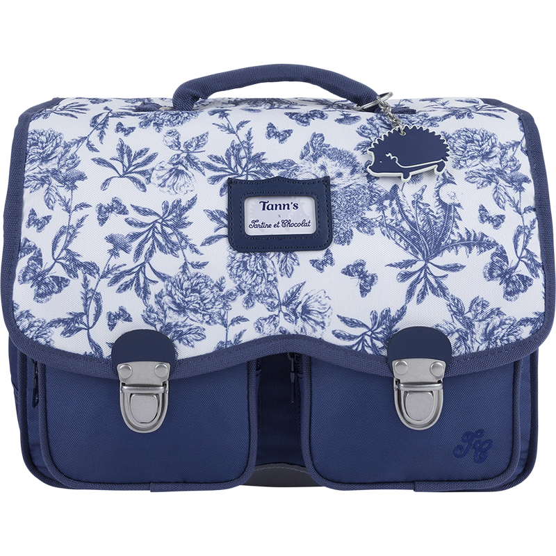 Cartable Toile de Jouy Marine Tann's x Tartine et Chocolat Tann’s - 33 cm
